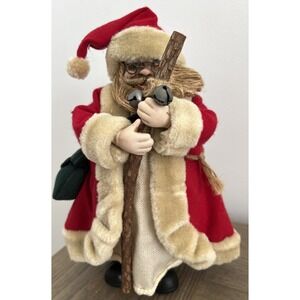 VINTAGE SANTA CLAUS standing 11" Christmas Tree Topper Decoration Xmas